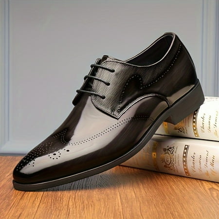 

SHZHRG Breathable Men‘s Casual Wing-tip Brogue Derby Shoes Anti-skid Lace-up Shoes for Business Office Perfect for Spring Summer and Autumn