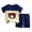 B0802-Dark Blue, variant on 2Pcs Baby Boy Cartoon Print Summer Outfits 3 6 12 18 24 Months 3 Years Short Sleeve T-Shirt + Elastic Shorts Gift For 18-24 Months Children's Day Gift 2PCS Set ,12-18 Months