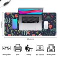 thumbnail image 5 of Long Mouse Pads for Desk,Pioneer Flower Floral Print Pattern Desk Mats on Top Of Desks, Desk Mouse Pad Extra Large with 3mm Non-Slip Base and Stitched Edge for Gaming,Office,Work,Home 35.4"x15.7", 5 of 6
