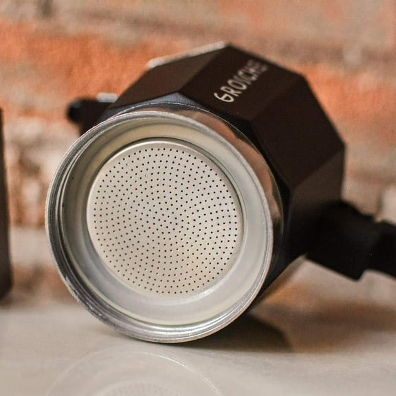 Moka Stovetop Espresso Maker 3 Cup Black with 3 Gaskets