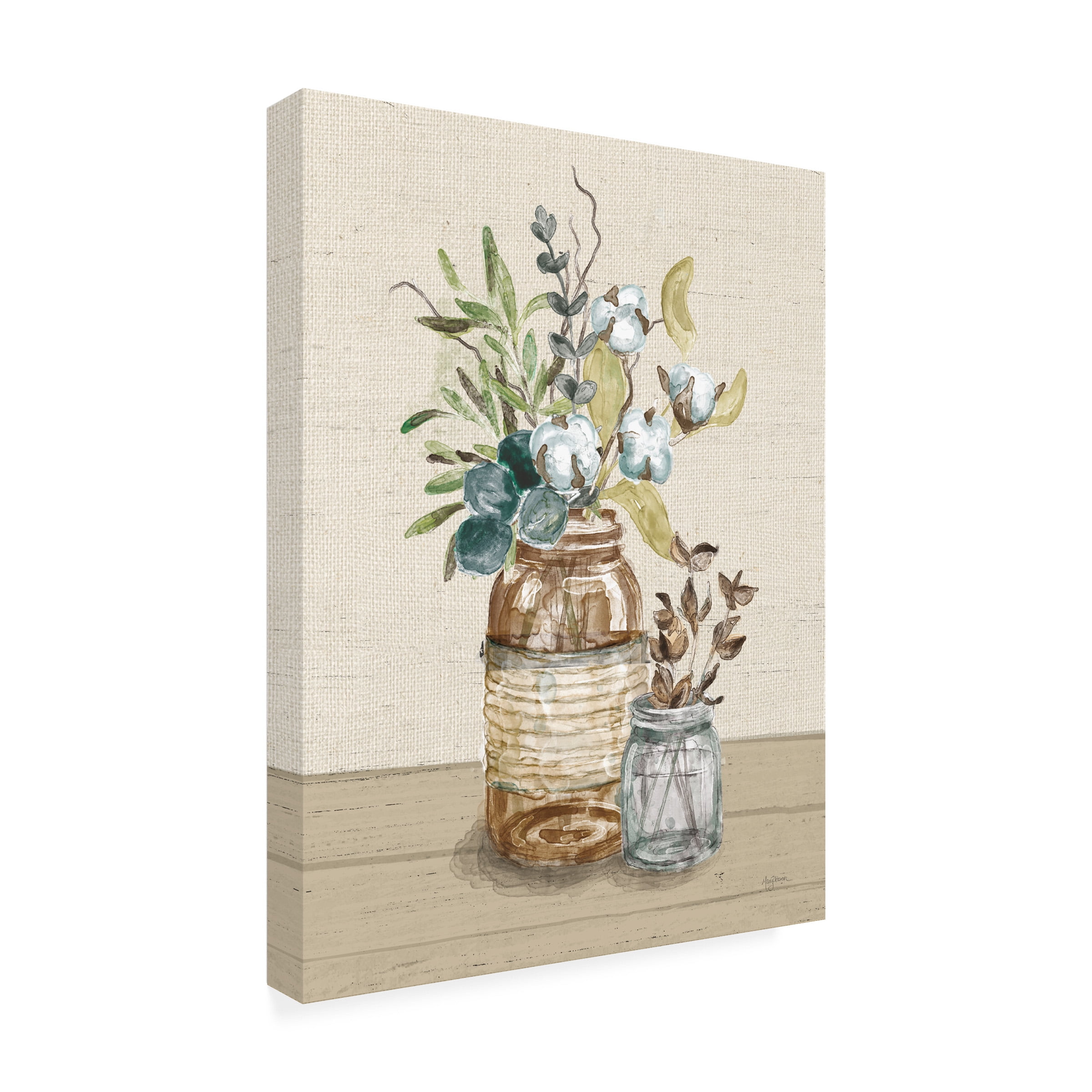 Mary Urban 'Cotton Bouquet III Cream' Canvas Art