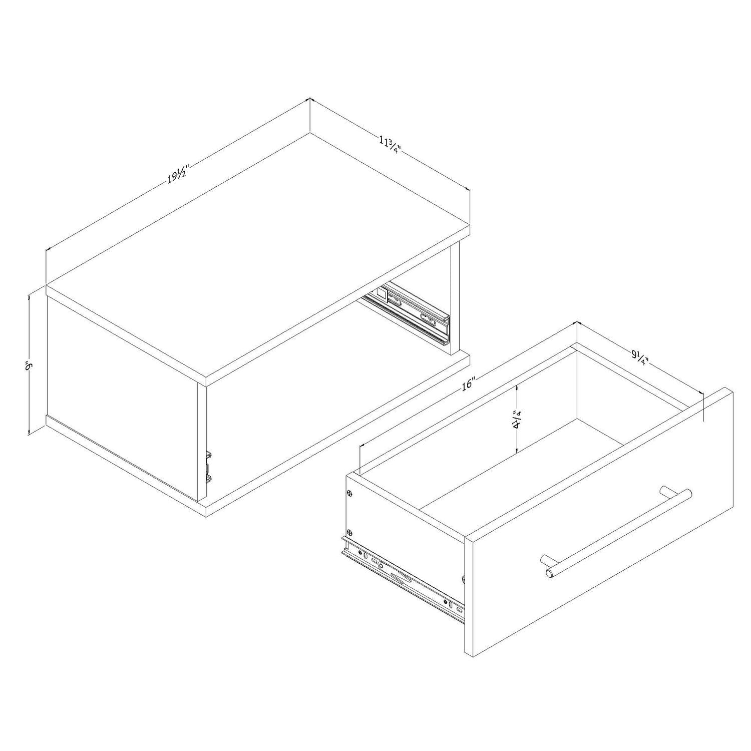 Southshore Primo Ensemble de 2 tables de chevet flottantes 1 tiroir