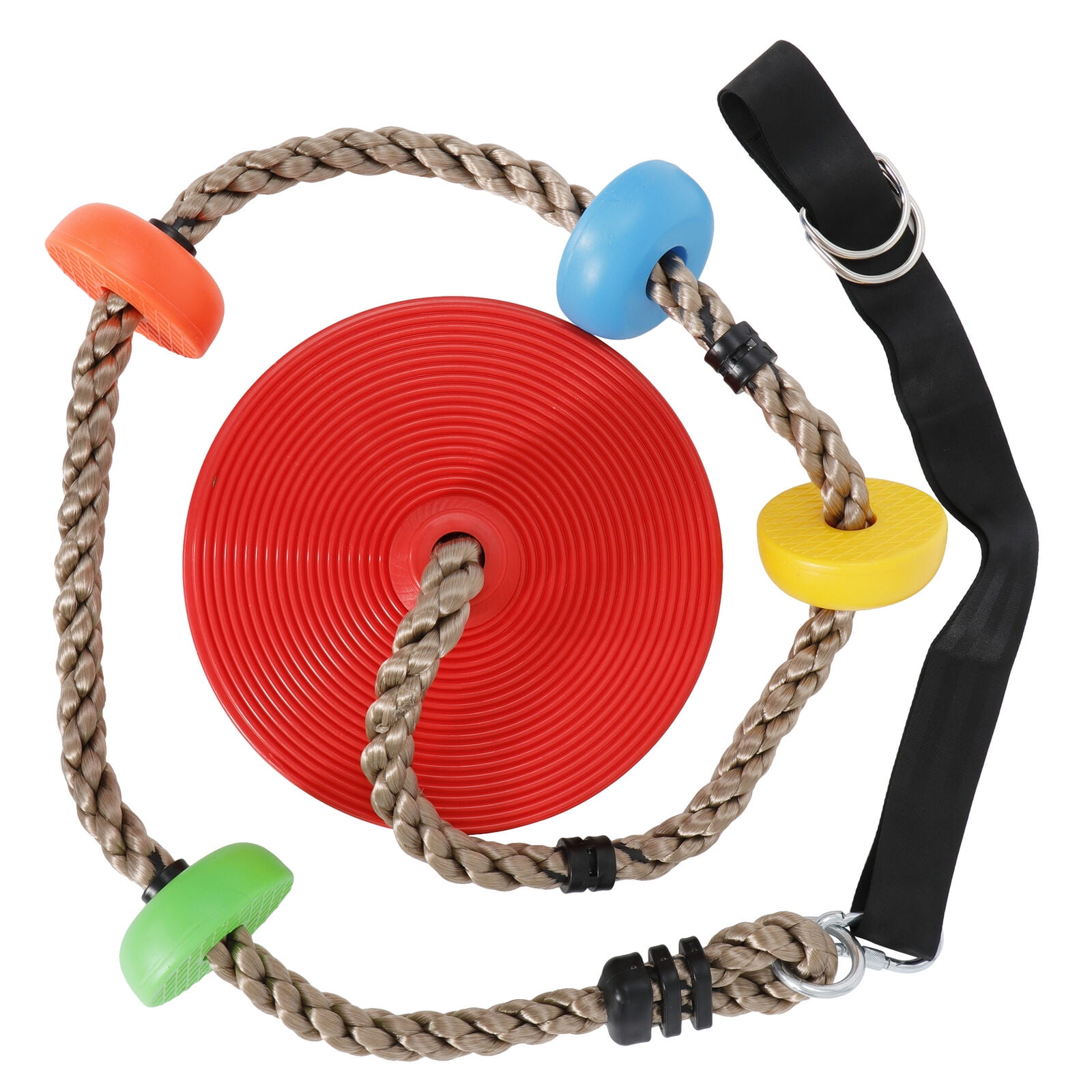 Details about   Kingdom Climbing Rope with Platforms and Disc Swing Seat Set with Hanging Strap 