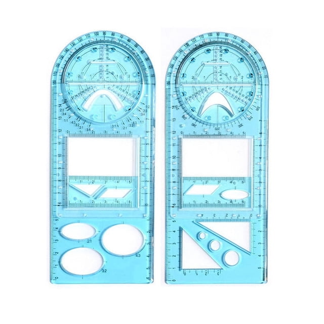 tumgatte 2 Pcs Règle de Mathématiques Multifonctionnelle pour Étudiants, Rotative, Active, Modèle de Dessin, Liquidation
