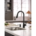 thumbnail image 6 of Moen 87071BL Nolia Matte Black Kitchen Faucet with Soap Dispenser, Pull Down Sprayer with Power Boost, Transitional High Arc Kitchen Faucet, One-Handle Easy Installation, 6 of 7