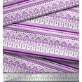 thumbnail image 2 of Soimoi Purple Silk Fabric Aztec Geometric Print Fabric by the Yard 42 Inch Wide, 2 of 3