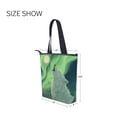 thumbnail image 7 of Zipper canvas bag large capacity large size practical handbag durable Canvas with leather material White Wolf Of The Ice, 7 of 7