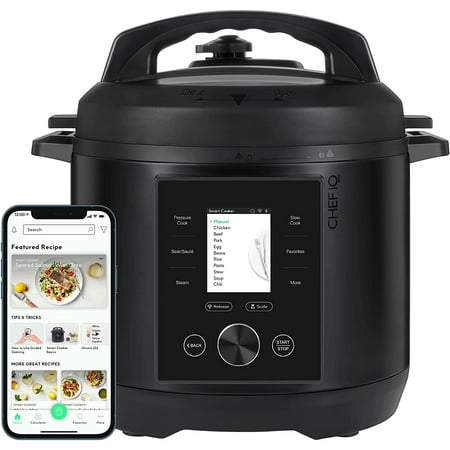 simplicity CHEF iQ Smart Electric Pressure Cooker with WiFi and Built-in Scale - Easy-to-Use 10-in-1 Multi Cooker with 1000+ Guided Recipes - Instant Meals for Foodies - 6 Quart - Family