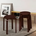 thumbnail image 2 of Gymax Set of 4 18" Stacking Stool Round Dining Chair Backless Wood Home Decor Brown, 2 of 10