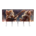 thumbnail image 2 of PhooArto Key Holder for Wall Decorative with 5 Key Hooks, Cute Kitten Play Guitar Galaxy Holders Wall Mount Organizer with Mail Key Rack, Self Adhesive, 2 of 7