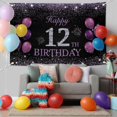thumbnail image 4 of Happy 12th Birthday Banner,  Happy Birthday Party Decorations, Birthday Supplies Backdrop Décor, 5.9 X 3.6 Ft, 4 of 6