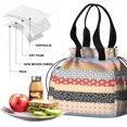 thumbnail image 4 of Boho Bohemia Geometric Line Art Drawstring Lunch Bag Women - Drawstring Lunch Bag Insulated for Work Office - Stain-Resistant Large Lunchbags for Women with Multi-Pockets, 4 of 6