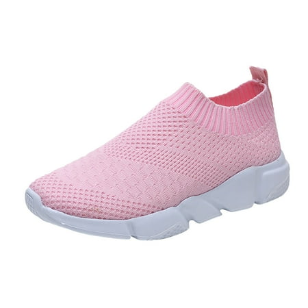 

Sneakers for Women Summer Sock Sport Style Fly Weave Lazy Women S Single Shoes Womens Sneakers Pu Pink 41