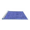 thumbnail image 2 of Ahgly Company Machine Washable Indoor Round Oriental Blue Industrial Area Rugs, 8' Round, 2 of 4