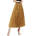 thumbnail image 2 of Women Mid Length Skirt Dance Party A Line High Waisted Pleated Skirt Holiday Party Half Skirts Bohemian Skirt Light Skirt for Women Extra Long Bed Skirt Full Rain Skirt Skirt Sequin Skirt for Women, 2 of 5