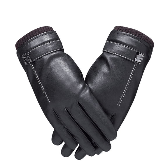 Women's Leather Gloves Fall/winter Plus Velvet Padded Warm Couples Full Touch Screen Driving Electric Car New Leather Gloves Women
