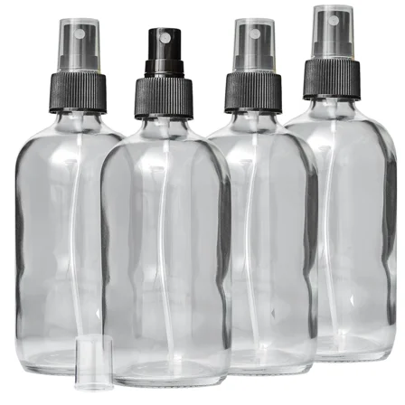 Glass Spray Bottle Set, 8 oz, BPA-Free Fine Mist Sprayer, 4-Pack