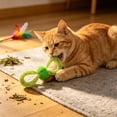 thumbnail image 5 of Mesh Tube Bow Tie Cat Toy with Bells, Crinkle Sound Interactive Teething Wand for Kittens, Chew Ring for Anxiety Relief and Boredom, 5 of 6