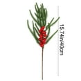 thumbnail image 3 of Bfogop Christmas Pine Cone Red Berry Picks Stems Crafts Branch Christmas Wreath 15Inch, Holly Artificial Evergreen Branches Tiny Pine Cones Picks Decor Picks for Wreaths DIY Xmas Gifts, 3 of 6