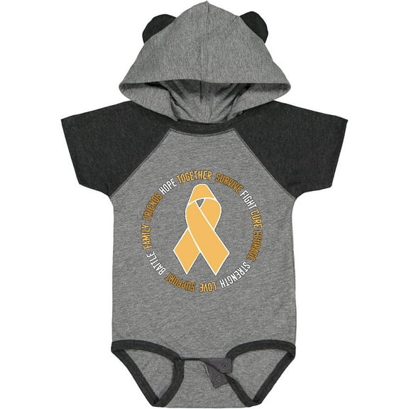 Inktastic Word Circle-childhood Cancer Awareness Boys or Girls Baby Bodysuit