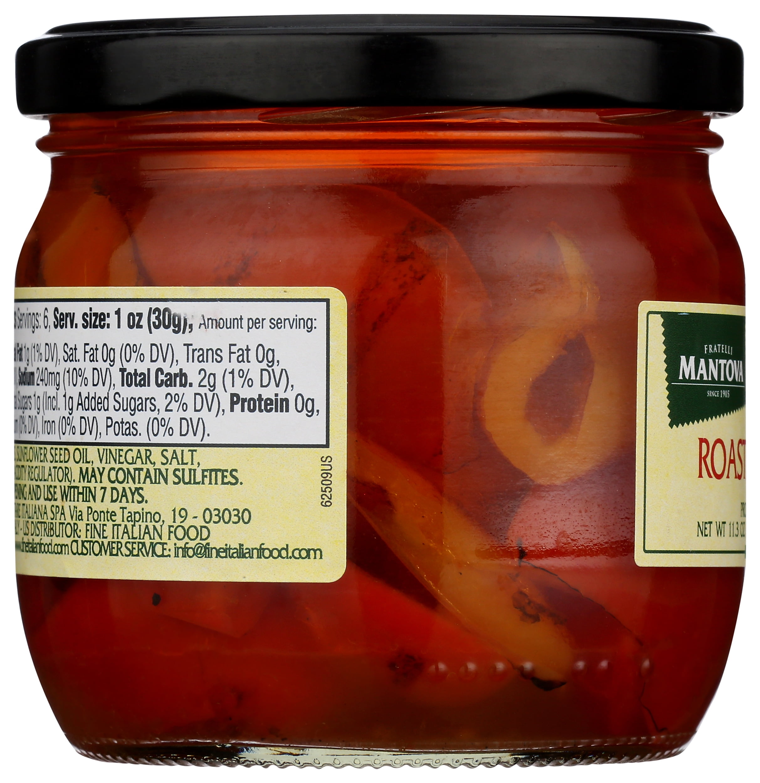 (Pack of 6), Mantova Roasted Peppers, 11.3 oz