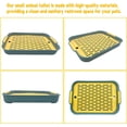 thumbnail image 5 of 2Pcs Rabbit Litter Box with Grid Potty Trainer, 10.8 x 7.4 Inches, Guinea Pig Litter Box Anti Tip Pet Toilet Training Corner for Rabbit Hair Gila Guinea (Blue S), 5 of 7
