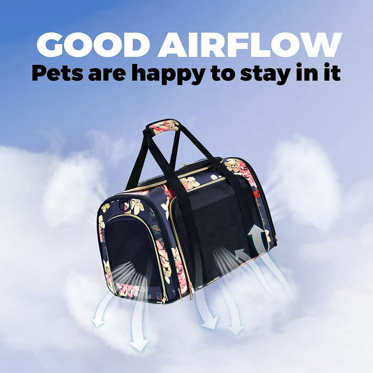 BAGLHER Pet Travel Carrier, Cat Carriers Dog Carrier for Small Medium Cats  Dogs Puppies, Airline Approved Small Dog Carrier Soft Sided, Collapsible