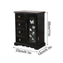 Daiosportswear Kendal Wooden Jewelry Box for Women Graduation Gift Solid Jewelry Organizer Mother Day Gifts Wood Jewelry Case with Mirror for Necklaces Earring Rings