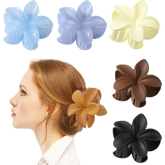 6 PCS Flower Hair Clips Non slip Hair Claw Clips Strong Hold Hair Clip for Medium Thick Hair 6 Colors French Hair Accessories for Girls and Women