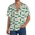 thumbnail image 1 of Fotbe Cartoon Crocodile Camisa Estampada de Manga Corta para Hombre, Casual de Verano, Estilo Playero, Sin Arrugas-4X-Large, 1 of 5
