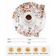 thumbnail image 6 of 13 Inch Round Placemats Set of 6, Eucalyptus Leaves Non Slip Heat Insulation PP Table Mats, Grey Pink Summer Botanical Watercolor Weeping Washable Place Mats for Kitchen Dining Party Table Decor, 6 of 7