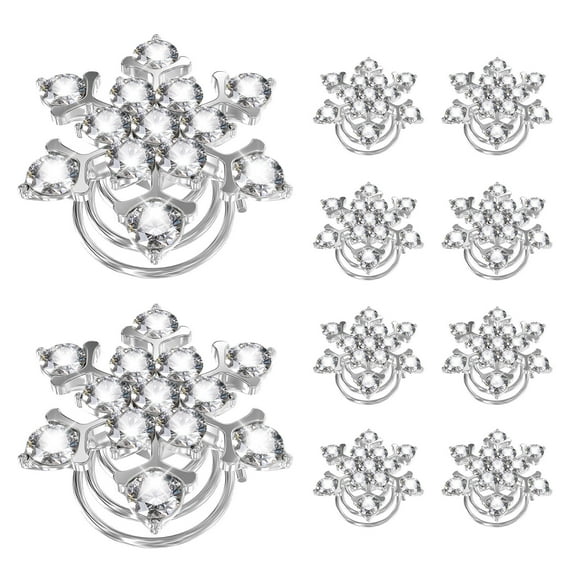 Toyandona 10pcs Glitter Snowflake Hair Clips for Women Made of Alloy Lightweight and Durable