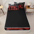 thumbnail image 4 of Metsweet Animal Dragon Zipper Twin Comforter Sets with Fitted Sheet and 2 Pillowcases, Japanese Samurai Zipper Bedding Set, Black Red Gray,4-Piece,Black Reversible, 4 of 6
