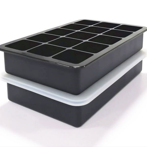 Ice Cube Tray,Ice Cubes Tray Pack of 4 Siliconeice Cubes Trays with A Total of 60 Compartments for Largesquare Ice Cubes in the Refrigerator Whisky Cocktail Wine Fruit,Ice Cube Trays