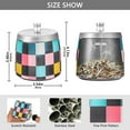 thumbnail image 2 of Yayeee Ashtray with Lid for Cigarette Smokeless Stainless Steel Home Ash Holder, Pink Checkered Pattern, 2 of 7