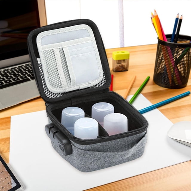 GUOOL Office Stamp Lock Box Tote Portable Storage Bag for Stamper Document 21cmx14cmx11cm