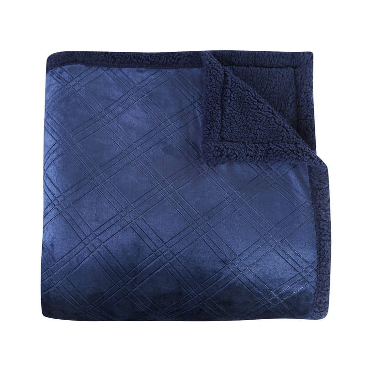 Better Homes Gardens Full Queen Sherpa Blanket Blue Walmart