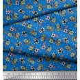 thumbnail image 3 of Soimoi Moss Georgette Fabric Star,Leaves & Rose Floral Printed Fabric 1 Yard 42 Inch Wide, 3 of 3