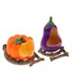 thumbnail image 1 of Paquete de 2 Tazas de Comida con Alimentador de Cuenco de Berenjena Y Calabaza para aves loros pinzón Salvador, 1 of 10