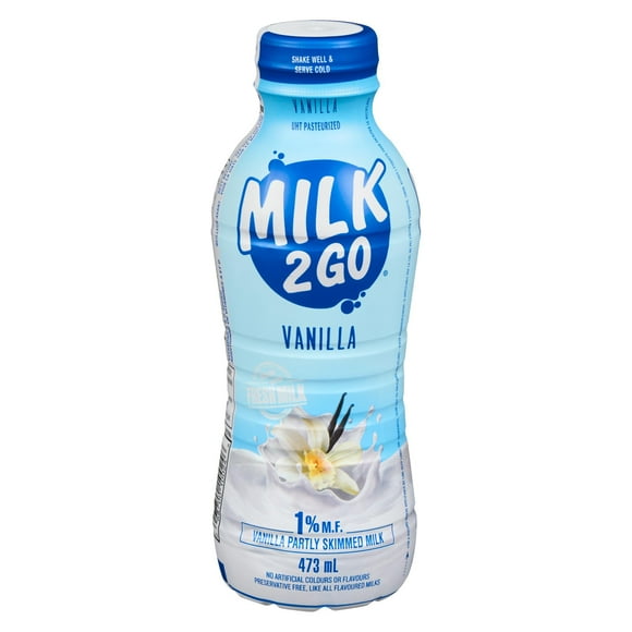 Milk2Go 1% Vanilla Partly Skimmed Milk, 473 mL