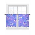 thumbnail image 2 of Cute Camels Sheer Curtains 45 Inches Length 2 Panels Set, Window Sheer Curtains for Living Room/Bedroom, Desert Animals Houses Palm Trees Fantasy Purple Light Filtering Rod Pocket Curtain 52''x45''x2, 2 of 8