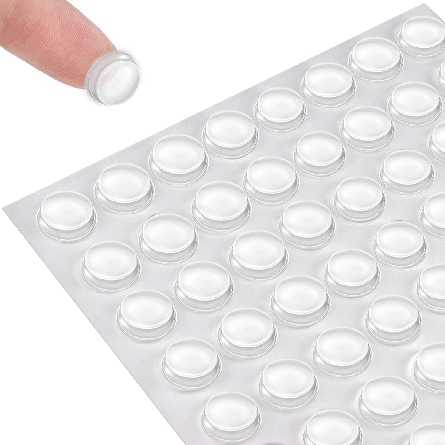 Door Bumpers 128 Pcs 1/2”Diameter Clear Adhesive Stoppers