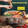 thumbnail image 2 of Barbecue Grill Multifonctionnel au Charbon de Bois Grill Rond en Acier Inoxydable Four Y3 T5H0, 2 of 2