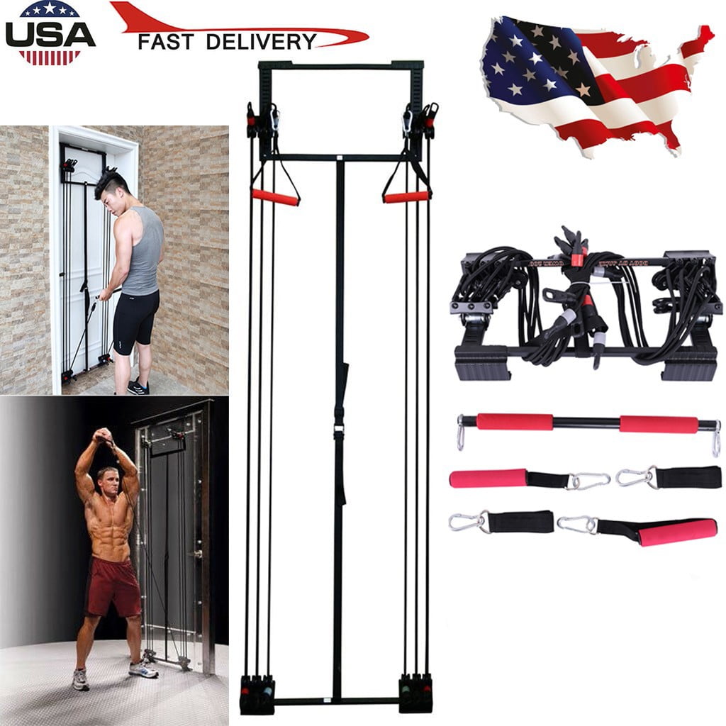 Whole Body Gym Fitness Strength Door Trainer Tension Free Straight Workout Bar 