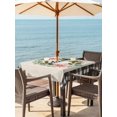 thumbnail image 3 of Outdoor Tablecloth with Umbrella Hole for Patio/Picnic/Party/Camping, Spring Pink Flowers Waterproof Table Cloth Square Cover Washable, Country Plants Leaves Bird Retro Plaid (60"x 60"), 3 of 9
