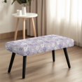 thumbnail image 4 of XYZCANDO Light Purple Floral Print Bench Seat Cushion Covers, Washable Bench Covers Anti-Dust Poly Spandex Bench Seat Cover for Bedroom, 4 of 9