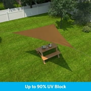 Coolaroo Ready to Hang Outdoor Sun Shade Sail Triangle 90% UV Block Protection for Backyard, Garden, Patio, Playground, 11'10 Triangle, Cocoa