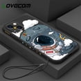thumbnail image 2 of Bonita funda de teléfono con dibujos de astronauta y Luna para iPhone 11 12 13 14 Pro Max 7 8 Plus X XR XS SE 2022, funda blanda de silicona con cordón de mano Tan Jianjun unisex, 2 of 2