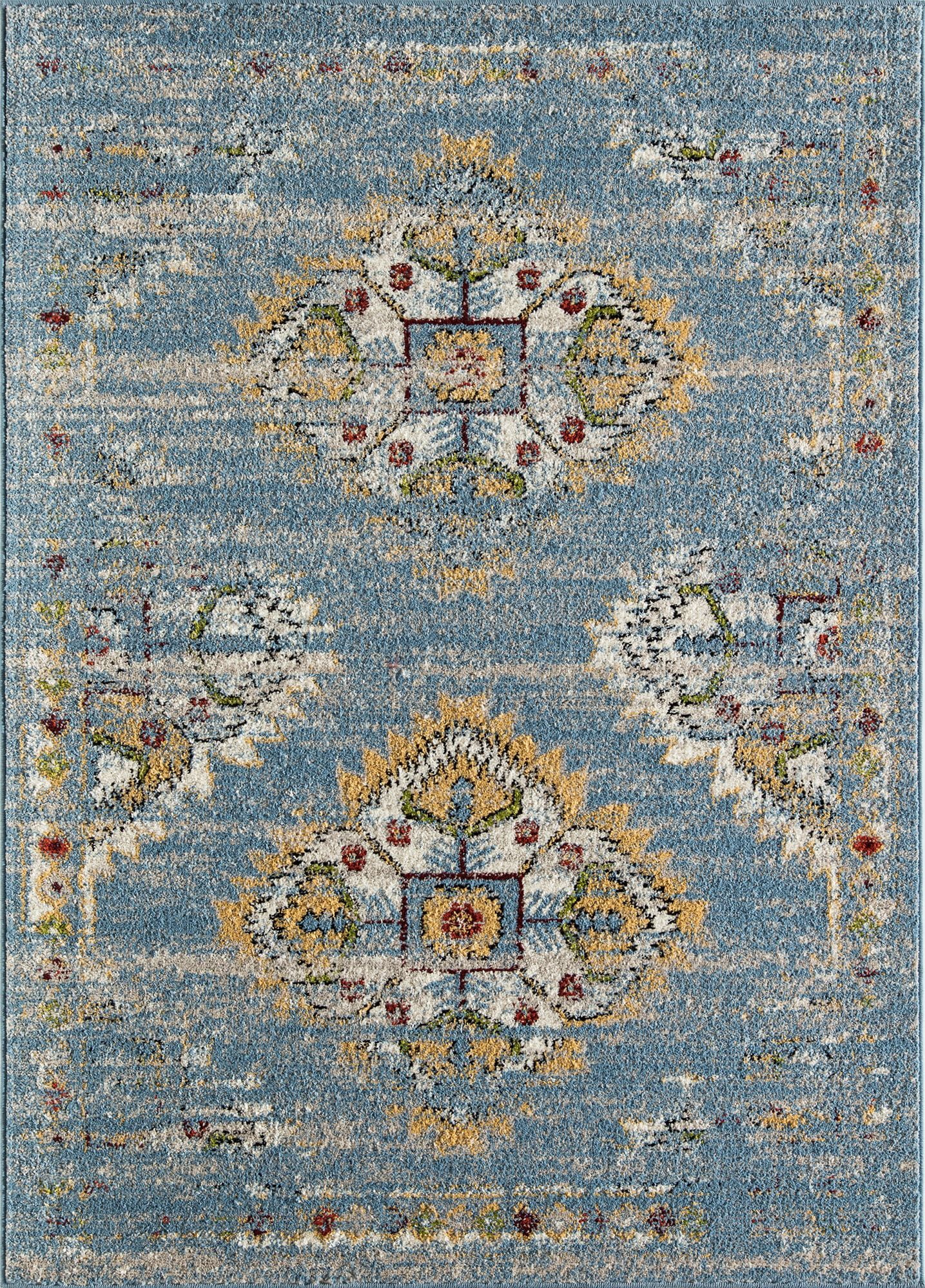 Rugs America Bradford KH40B Lapis Tribal Moroccan blue Area Rug, 5'x7'