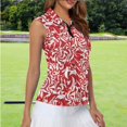 thumbnail image 2 of Yuyamidu Christmas Women's Golf Shirts Red Candy Canes Zipper V-Neck Sleeveless Golf Tennis Shirts Hiking Athletic Workout Yoga Tank Tops Size XS, 2 of 8